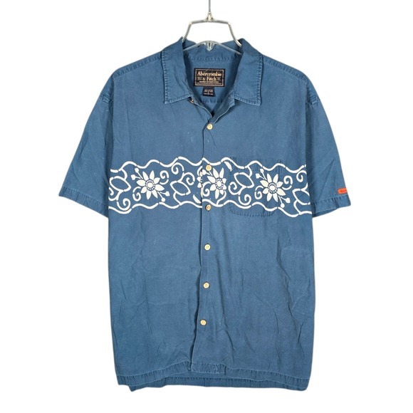 Abercrombie & Fitch Other - VTG Abercrombie Fitch Hawaiian Shirt Mens Large Floral Print Blue Tropical Beach